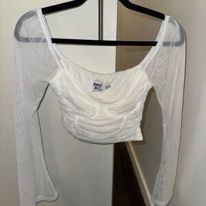 Princess Polly White Sheer Crop Top